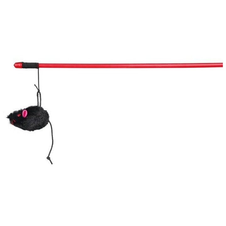 TRIXIE Canne a peche avec souris peluche 100 cm pour chat