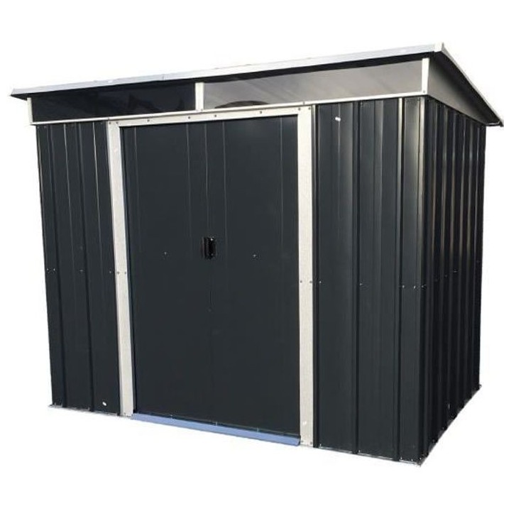 Abri de jardin en métal YARDMASTER 3,78 m² - Gris anthracite