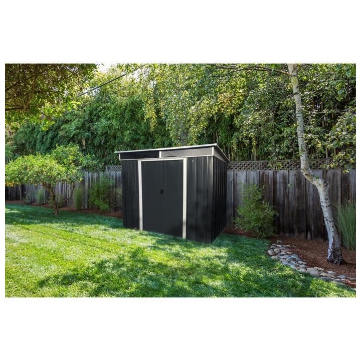 Abri de jardin en métal YARDMASTER 3,78 m² - Gris anthracite
