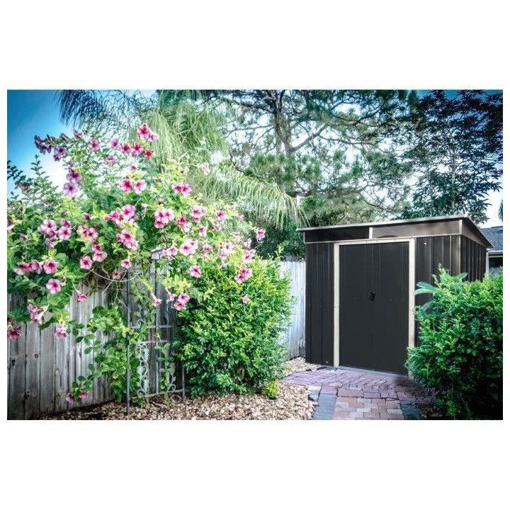 Abri de jardin en métal YARDMASTER 3,78 m² - Gris anthracite