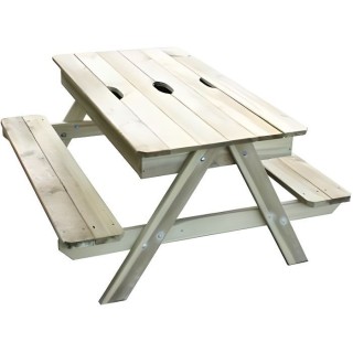 Table pique-nique en bois pour enfant avec bac a sable intégré PICSA