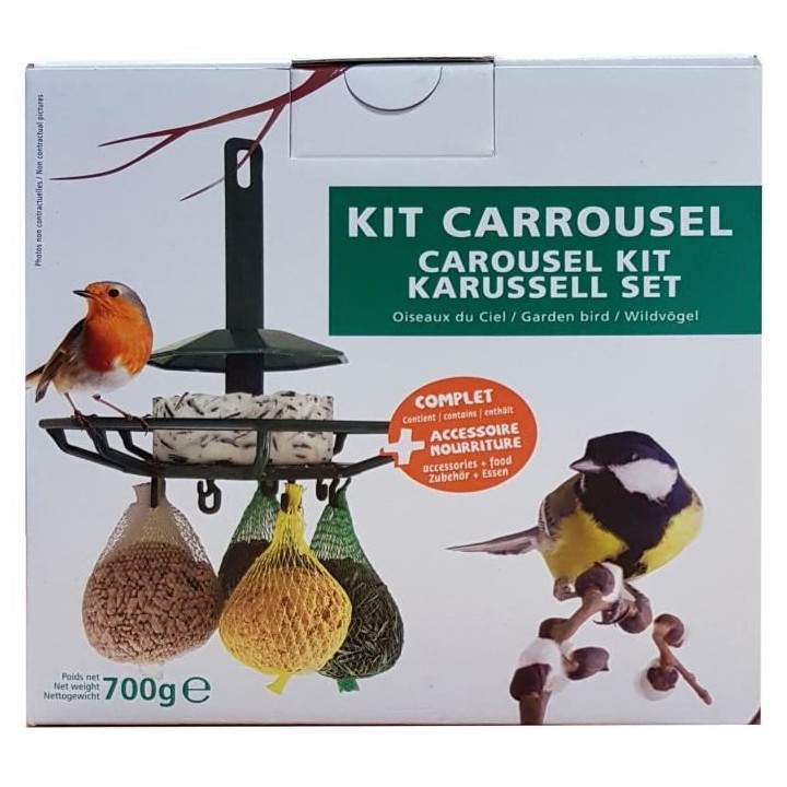 AIME Kit carrousel mangeoire et nourriture - 17,5 x 17,5 x 17,5 cm - P