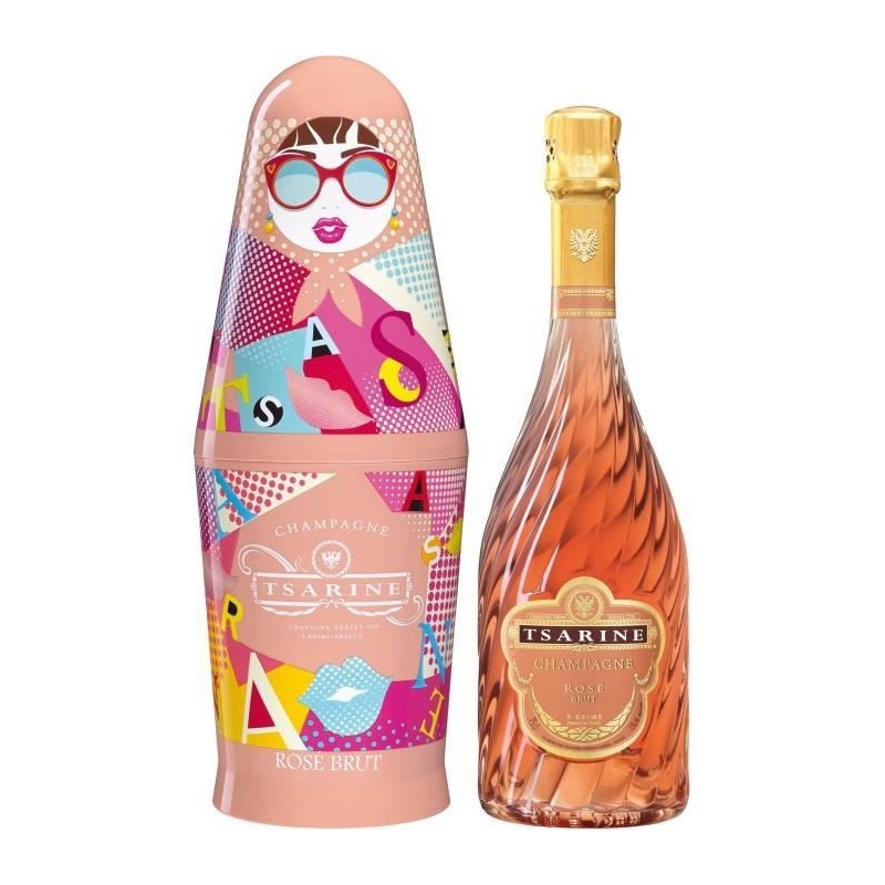 Champagne Tsarine Rosé avec étui Poupée Russe