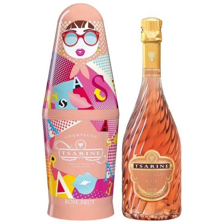 Champagne Tsarine Rosé avec étui Poupée Russe
