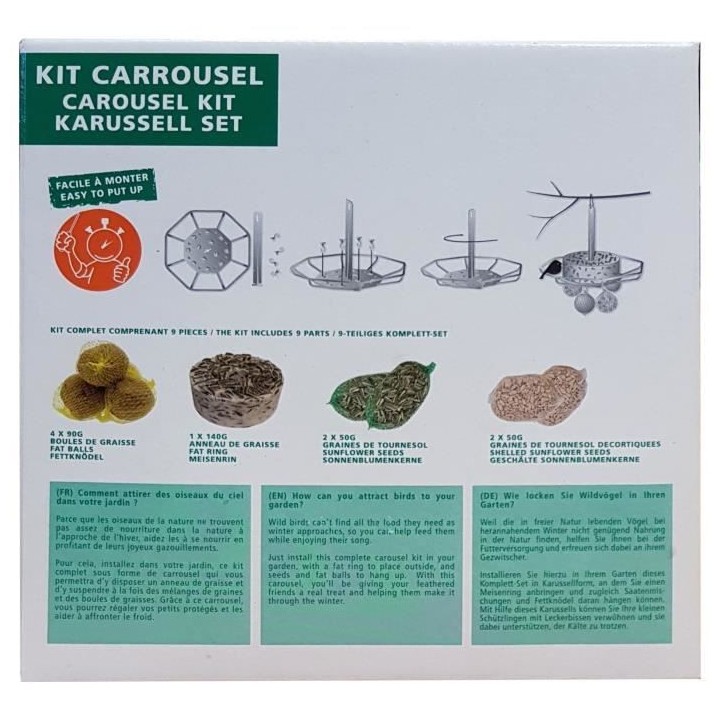 AIME Kit carrousel mangeoire et nourriture - 17,5 x 17,5 x 17,5 cm - P