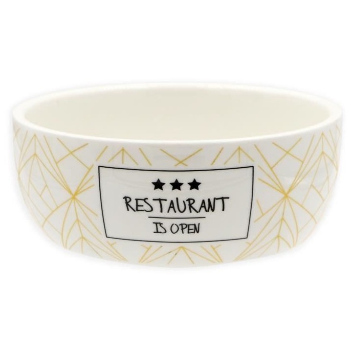 TYROL Gamelle en céramique 12 cm - 250 ml - Blanc et moutarde - Pour