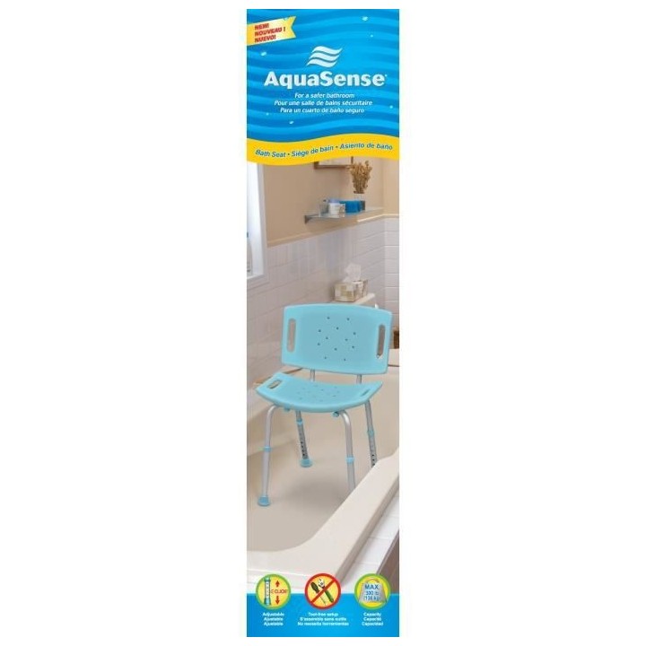 Siege de bain AIRGO NL-770-516 - Avec dossier - Ajustable en hauteur -