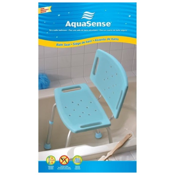 Siege de bain AIRGO NL-770-516 - Avec dossier - Ajustable en hauteur -