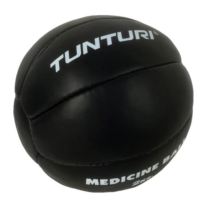 TUNTURI Balle de médecine / Ballon médicinal / Medicine ball en cuir 1kg noir