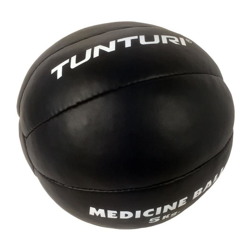 TUNTURI Balle de médecine / Ballon médicinal / Medicine ball en cuir 3kg noir