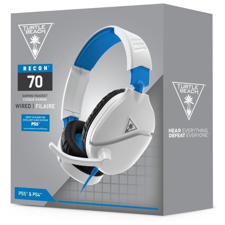 TURTLE BEACH Casque Gaming Recon 70P pour PS4/PS5 - Blanc (compatible