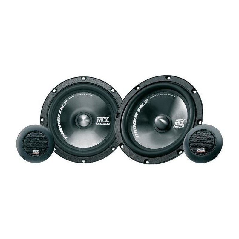 MTX TX265S Haut-parleurs voiture Kit 2 voies 16,5cm 65W RMS 4O tweeter néodyme 25mm dôme soie membrane polypropylene