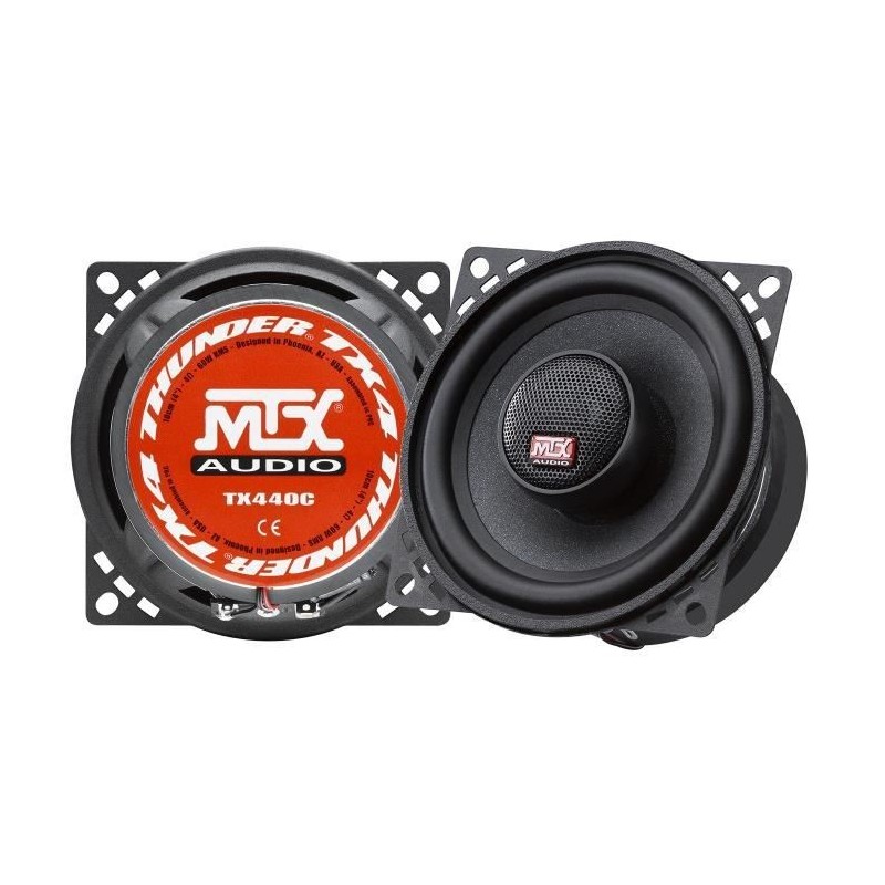 MTX TX440C Haut-parleurs voiture Coaxiaux 2 voies 10cm 60W RMS 4O membrane pulpe célulose