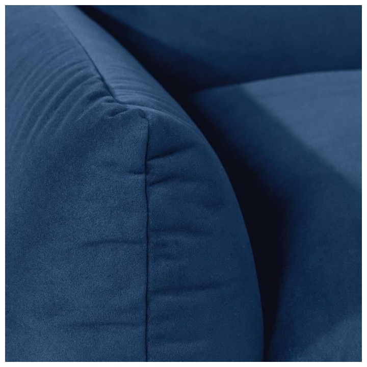 Canapé fixe 3 places TYFA - Velours bleu profond - L 231 x P 102 x H