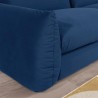 Canapé fixe 3 places TYFA - Velours bleu profond - L 231 x P 102 x H 78 cm - HEXAGONE