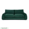 Canapé fixe 3 places TYFA - Velours vert bouteille - L 231 x P 102 x H 78 cm - HEXAGONE