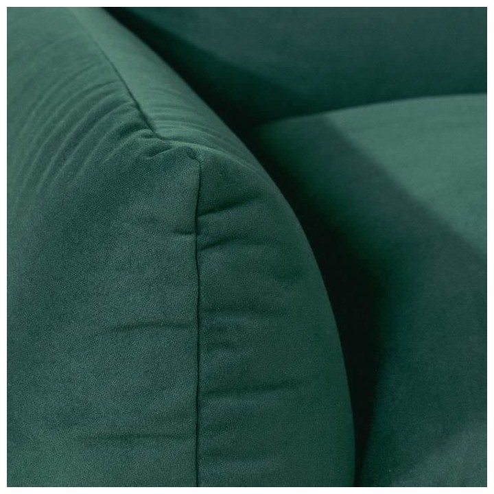 Canapé fixe 3 places TYFA - Velours vert bouteille - L 231 x P 102 x