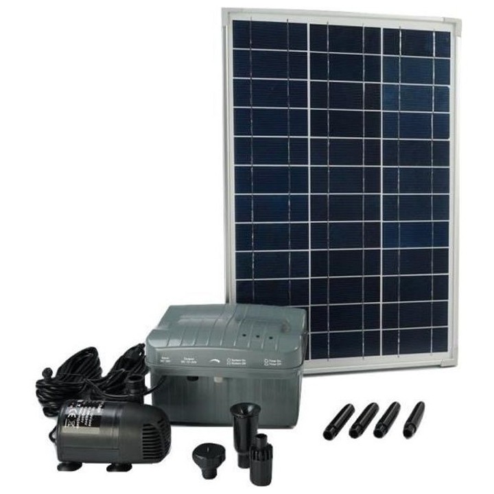 Ubbink Kit SolarMax 1000 et panneau solaire batterie et pompe 1351182