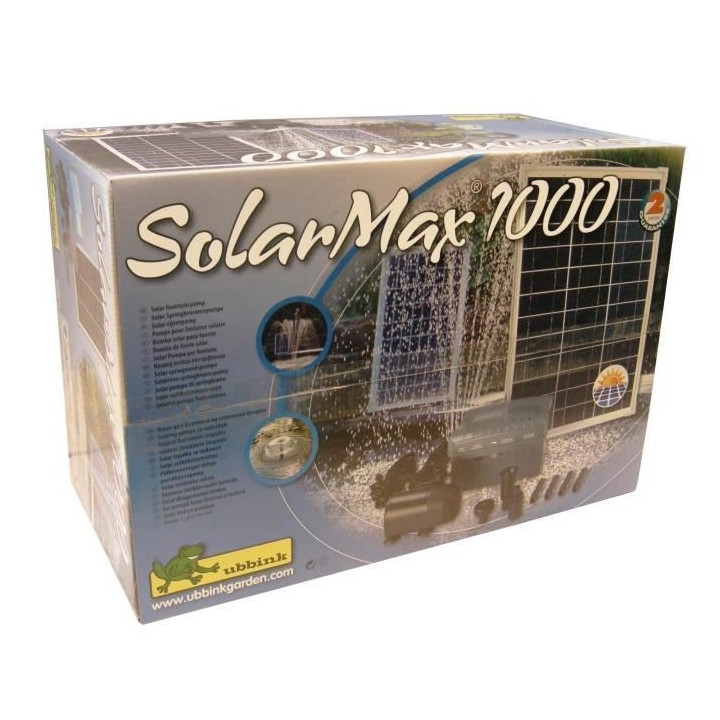 Ubbink Kit SolarMax 1000 et panneau solaire batterie et pompe 1351182