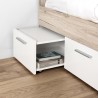 UDINE Lit adulte contemporain décor chene cendré et blanc mat - l 140 x L 200 cm