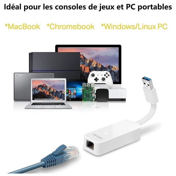 Adaptateur USB 3.0 vers Ethernet Gigabit - TP-LINK - Adaptateur USB ve