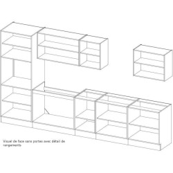 ULTRA Cuisine complete avec colonne four et plan de travail inclus L 300 cm - Aubergine mat