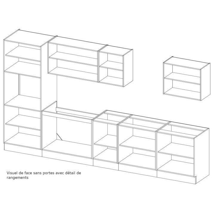 ULTRA Cuisine complete avec colonne four et plan de travail inclus L 3