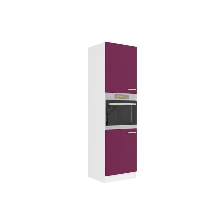 ULTRA Colonne four avec plan de travail L 60 cm - Aubergine mat