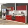 ULTRA Cuisine complete avec meuble four et plan de travail inclus L 300 cm - Rouge brillant