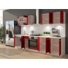 ULTRA Cuisine complete avec meuble four et plan de travail inclus L 300 cm - Rouge brillant