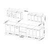 ULTRA Cuisine complete avec meuble four et plan de travail inclus L 300 cm - Rouge brillant