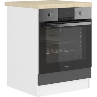 ULTRA Meuble four avec plan de travail L 60 cm - Gris mat et décor st
