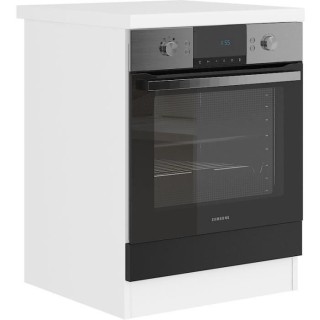 ULTRA Meuble four avec plan de travail L 60 cm - Noir mat et décor st