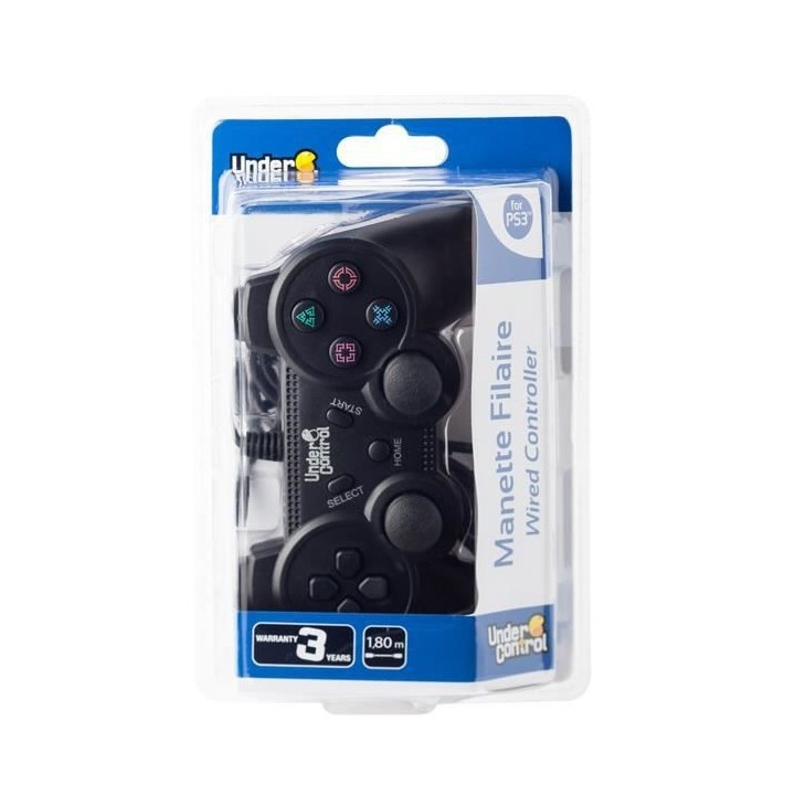 Manette Filaire noire Under Control pour PS3