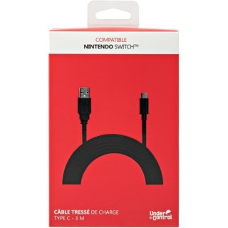 Câble de charge tressé pour Nintendo Switch - Noir