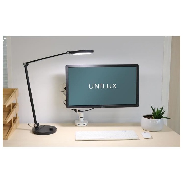 UNILUX Evrest - Lampe Led avec Eyecaring - Lampe de bureau Led avec sy