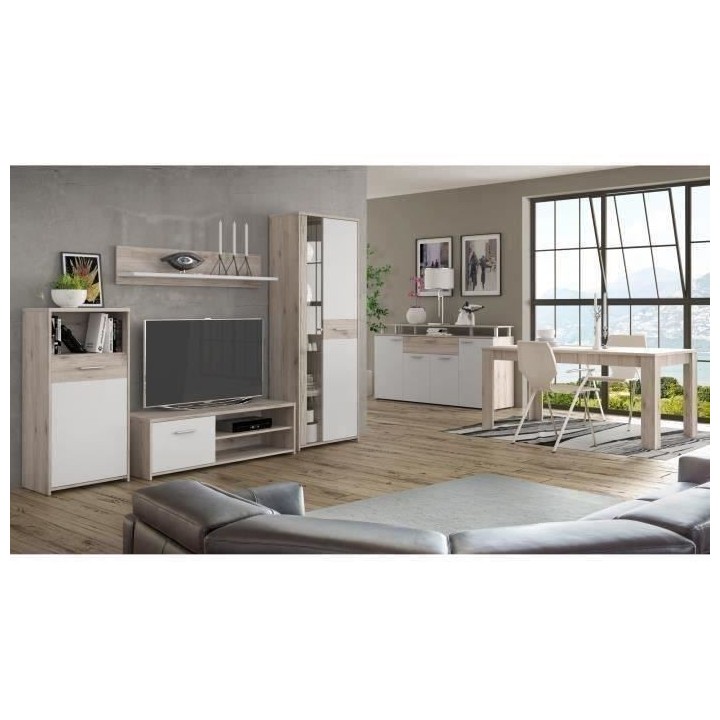 GULADA Ensemble meuble télé - buffet - table a manger - Contemporain
