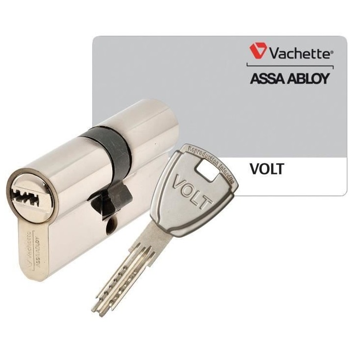 Vachette VOLT Cylindre de Serrure 30x40 mm pour Porte Entrée, 6 Goupi