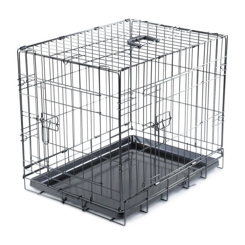 Cage Transport Chien - Vadigran - Pliante - Noir Classique - 63x44x50 cm