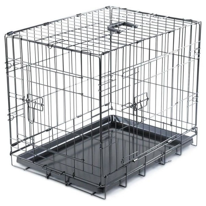 Cage Transport Chien - Vadigran - Pliante - Noir Classique - 63x44x50
