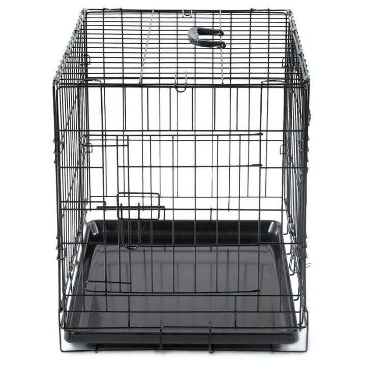 Cage Transport Chien - Vadigran - Pliante - Noir Classique - 63x44x50
