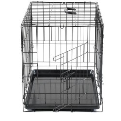 Cage Transport Chien - Vadigran - Pliante - Noir Classique - 63x44x50 cm