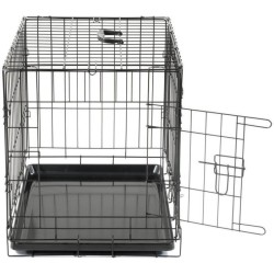 Cage Transport Chien - Vadigran - Pliante - Noir Classique - 63x44x50 cm