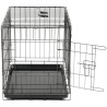 Cage Transport Chien - Vadigran - Pliante - Noir Classique - 63x44x50 cm