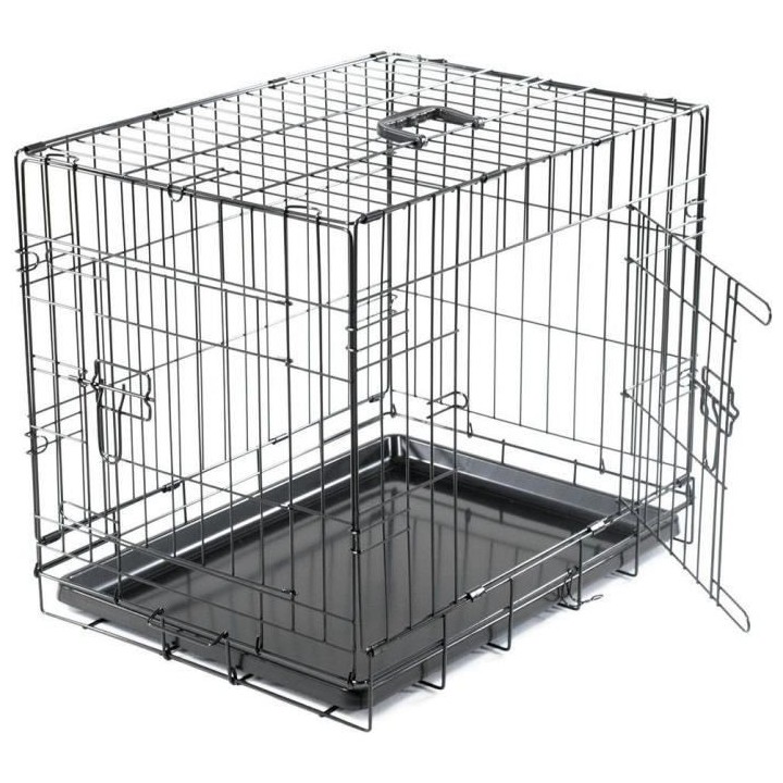 Cage Transport Chien - Vadigran - Pliante - Noir Classique - 63x44x50