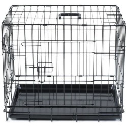 Cage Transport Chien - Vadigran - Pliante - Noir Classique - 63x44x50 cm