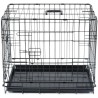 Cage Transport Chien - Vadigran - Pliante - Noir Classique - 63x44x50 cm