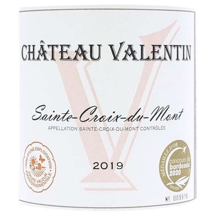 Château Valentin 2019 Sainte-Croix-du-Mont - Vin blanc de Bordeaux