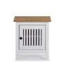 Chevet 1 porte en PIN MASSIF - Décor blanc - L 46 x L 35 x H 49,5 cm - VALENTINA