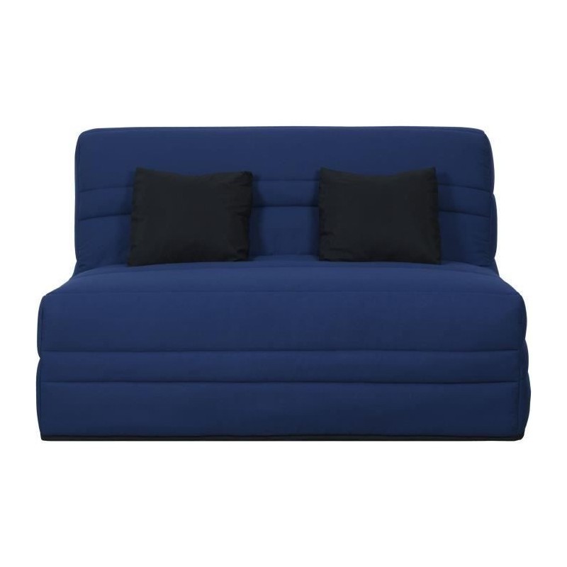 SIMMONS Banquette Simmons Slyde - Tissu Indigo + 2 coussins noir - Made in France - L 145 x P 103 x H 89 cm - VANDA